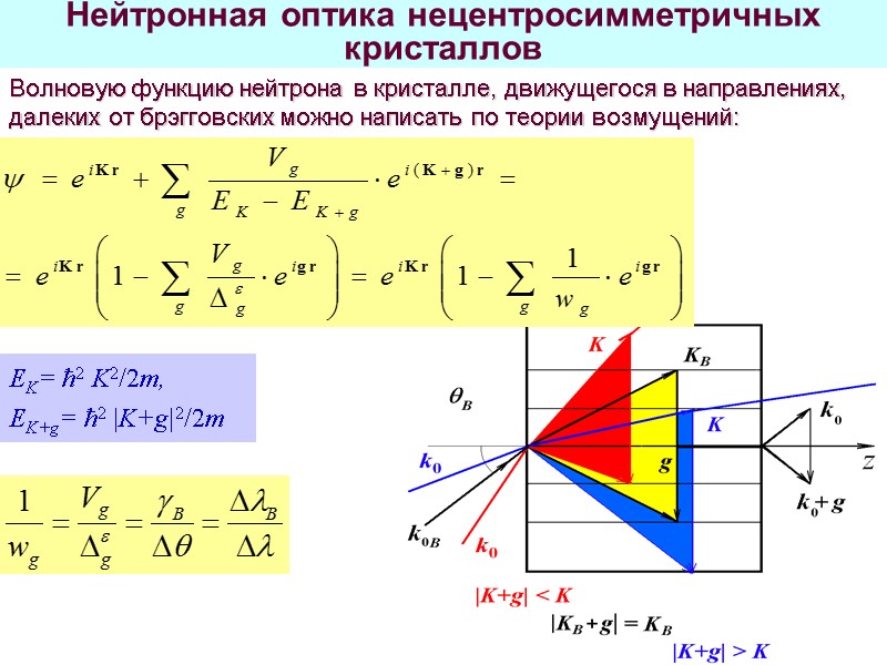 47 Нейтронная оптика нецентросимметричных кристаллов Волновую функцию нейтрона в кристалле, движущегося в направлениях, далеких 47 Нейтронная оптика нецентросимметричных кристаллов Волновую функцию нейтрона в кристалле, движущегося в направлениях, далеких